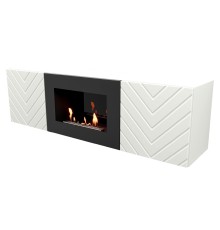 Тумба с биокамином Firelight BFP/P-1400V белая