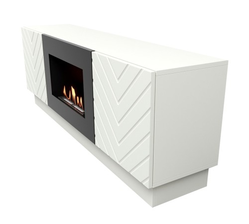 Тумба с биокамином Firelight BFP/P-1400V белая