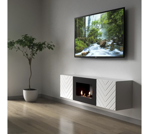 Тумба с биокамином Firelight BFP/P-1400V белая