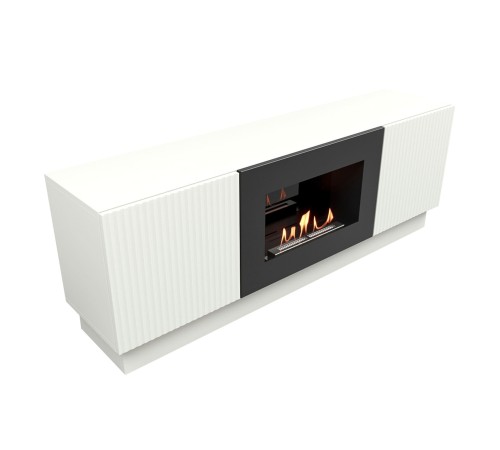 Тумба с биокамином Firelight BFP/P-1400L белая
