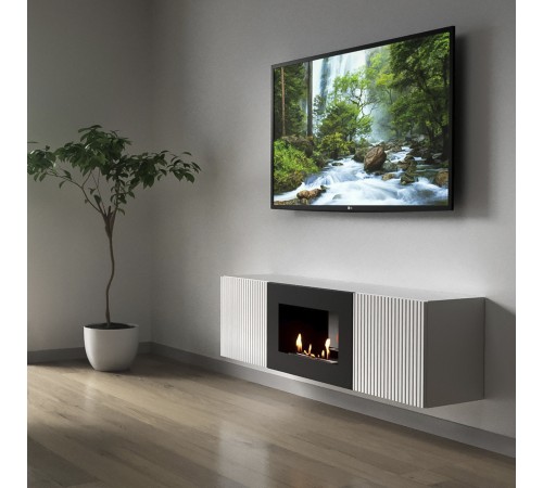 Тумба с биокамином Firelight BFP/P-1400L белая