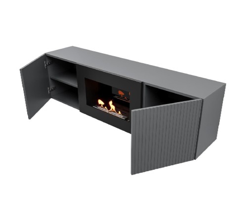 Тумба с биокамином Firelight BFP/P-1400L графит