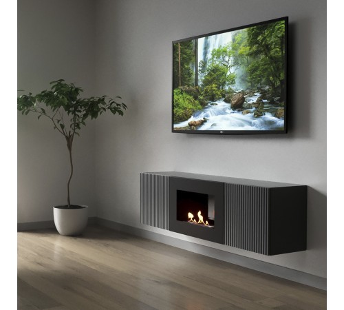 Тумба с биокамином Firelight BFP/P-1400L графит