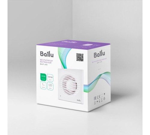 Вентилятор вытяжной Ballu BAF-AR 120 V с обратным клапаном