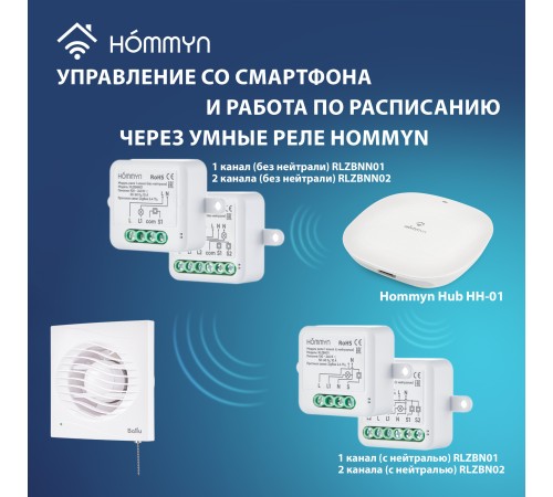 Вентилятор вытяжной Ballu BAF-AR 120 VP с обратным клапаном и тяговым выключателем
