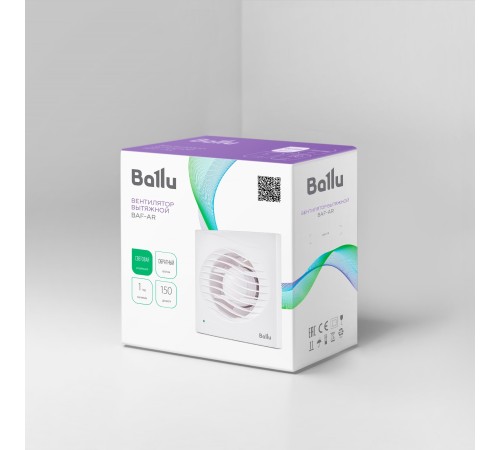 Вентилятор вытяжной Ballu BAF-AR 150 V с обратным клапаном