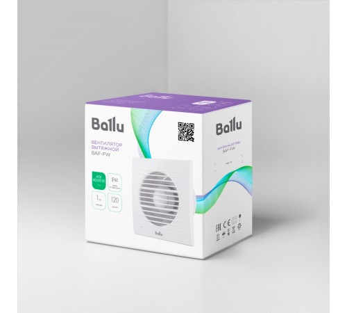 Вентилятор вытяжной Ballu BAF-FW 120 N с антимоскитной сеткой