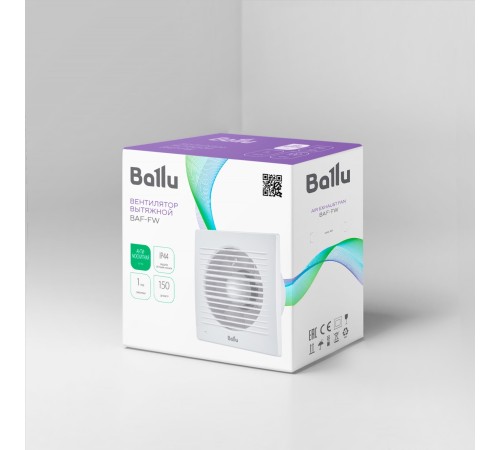 Вентилятор вытяжной Ballu BAF-FW 150 N с антимоскитной сеткой