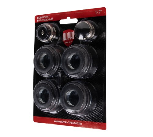 Комплект монтажный Royal Thermo 1”х 1/2" черный