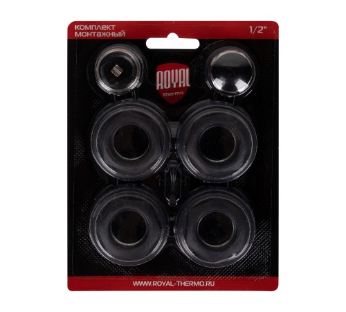 Комплект монтажный Royal Thermo 1”х 1/2" черный