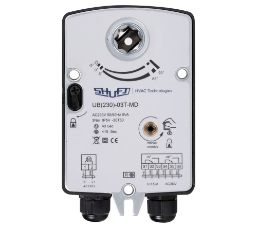 Электропривод с возвратной пружиной SHUFT UB(230)-03T-MD