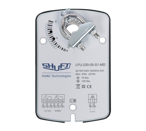 Электропривод с возвратной пружиной SHUFT LFU-230-05-S1-MD