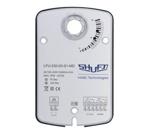 Электропривод с возвратной пружиной SHUFT LFU-230-05-S1-MD