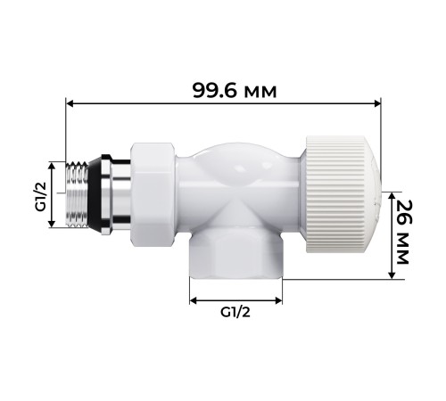 Набор термостатический осевой Royal Thermo Design 1/2"М30х1,5 (Белый)