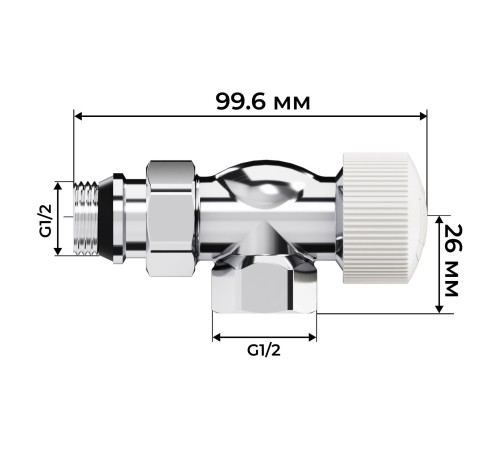 Набор термостатический осевой Royal Thermo Design 1/2"М30х1,5 (Хром)