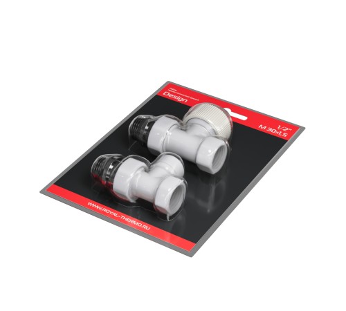 Набор термостатический прямой Royal Thermo Design 1/2"М30х1,5 (Белый)