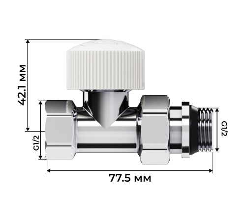 Набор термостатический прямой Royal Thermo Design 1/2"М30х1,5 (Хром)