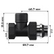 Набор термостатический прямой Royal Thermo Design 1/2"М30х1,5 (Черный)