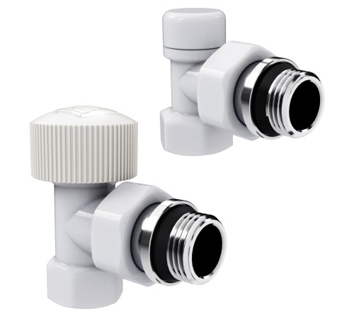 Набор термостатический угловой Royal Thermo Design 1/2"М30х1,5 (Белый)