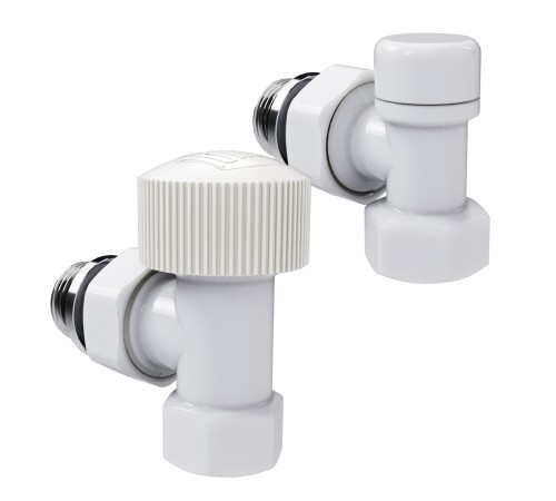Набор термостатический угловой Royal Thermo Design 1/2"М30х1,5 (Белый)