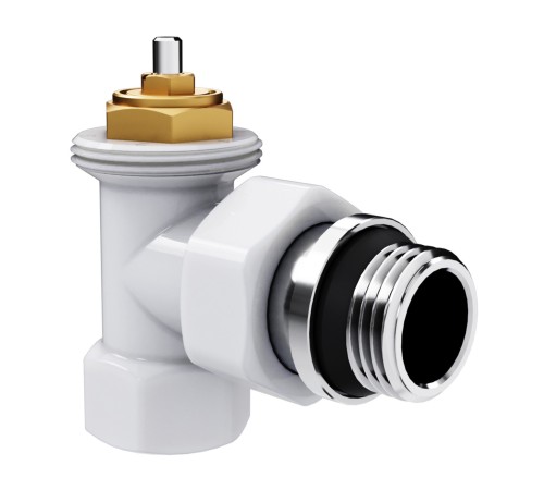 Набор термостатический угловой Royal Thermo Design 1/2"М30х1,5 (Белый)