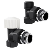 Набор термостатический угловой Royal Thermo Design 1/2"М30х1,5 (Черный)