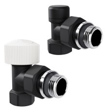 Набор термостатический угловой Royal Thermo Design 1/2"М30х1,5 (Черный)