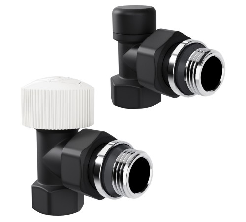 Набор термостатический угловой Royal Thermo Design 1/2"М30х1,5 (Черный)