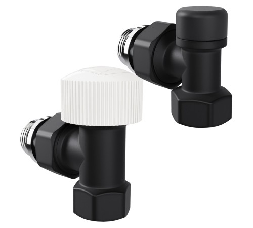 Набор термостатический угловой Royal Thermo Design 1/2"М30х1,5 (Черный)