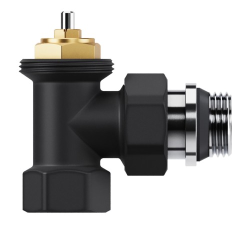 Набор термостатический угловой Royal Thermo Design 1/2"М30х1,5 (Черный)