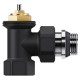 Набор термостатический угловой Royal Thermo Design 1/2"М30х1,5 (Черный)