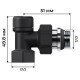 Набор термостатический угловой Royal Thermo Design 1/2"М30х1,5 (Черный)