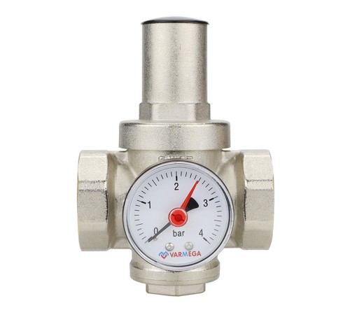 Редуктор давления VARMEGA 1", PN25, поршневой, с присоединением к манометру, VM12703