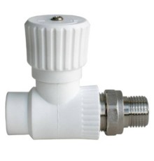 Вентиль Lammin PPR радиат. прям. 20 х 1/2" 50/10, белый