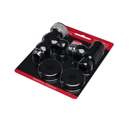 Набор термостатический осевой Royal Thermo Design Pro 15мм М30х1,5 (Черный)