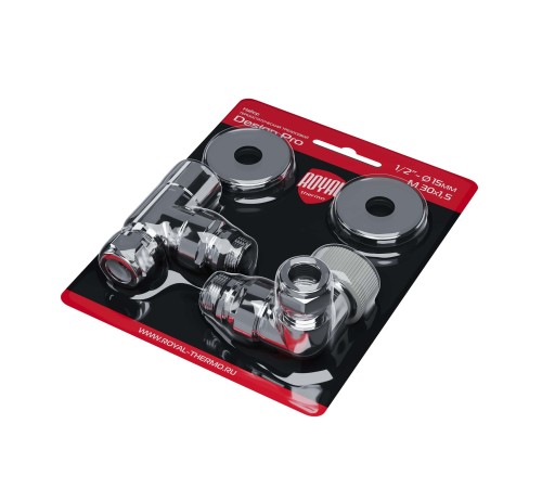 Набор термостатический трехосевой Royal Thermo Design Pro 15мм М30х1,5 (Хром)