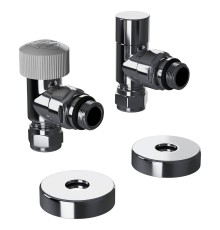 Набор термостатический угловой Royal Thermo Design Pro 15мм М30х1,5 (Хром)