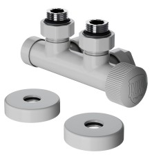 Узел нижнего подключения термостатический угловой Royal Thermo Design Pro 15мм М30х1,5 (Белый)