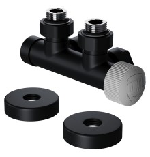 Узел нижнего подключения термостатический угловой Royal Thermo Design Pro 15мм М30х1,5 (Черный)
