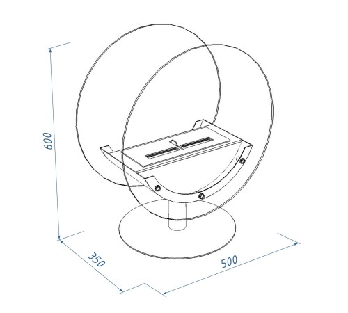 Биокамин Royal Thermo RTBFP-F500ML Mirror Lens