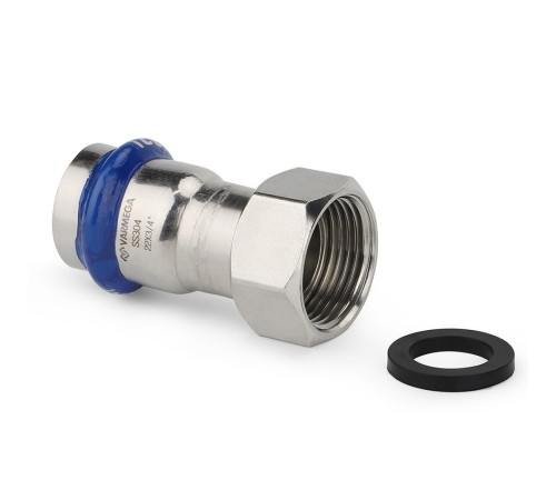 Муфта VARMEGA раструбная Inox Press с накидной гайкой 18x1/2"