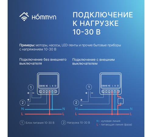 Модуль реле HOMMYN с сухим контактом 1 канал DCRLZBN01