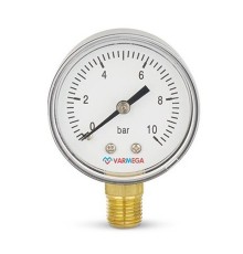 Манометр VARMEGA радиальный 50 мм, 10 бар, 1/4", VMMT10-501002