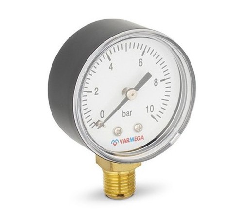 Манометр VARMEGA радиальный 50 мм, 10 бар, 1/4", VMMT10-501002