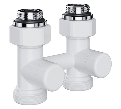 Узел нижнего подключения Royal Thermo Design прямой 1/2"х3/4" EK (белый)