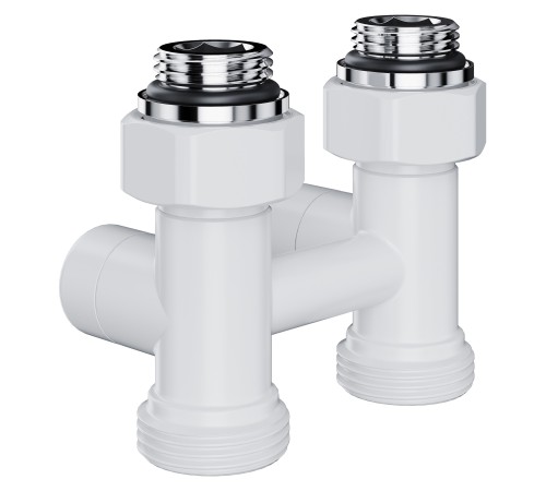 Узел нижнего подключения Royal Thermo Design прямой 1/2"х3/4" EK (белый)
