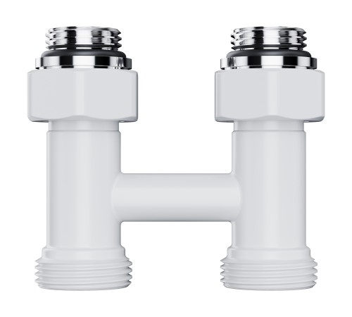 Узел нижнего подключения Royal Thermo Design прямой 1/2"х3/4" EK (белый)