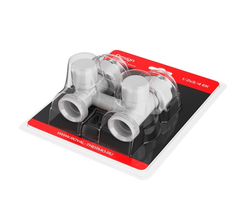 Узел нижнего подключения Royal Thermo Design прямой 1/2"х3/4" EK (белый)