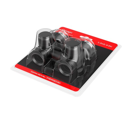 Узел нижнего подключения Royal Thermo Design прямой 1/2"х3/4" EK (черный)