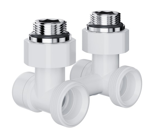 Узел нижнего подключения Royal Thermo Design угловой 1/2"х3/4" EK (белый)